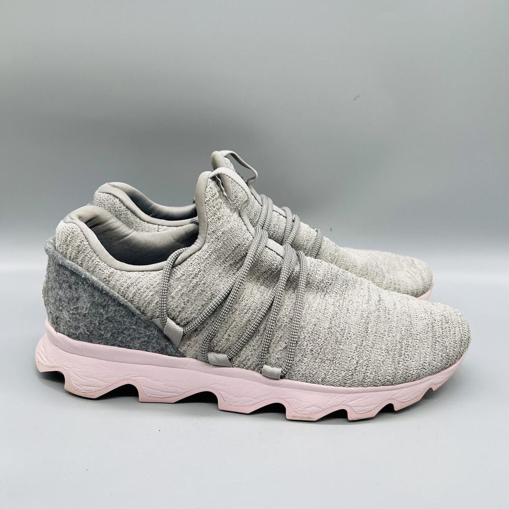 Sorel Shoes Womens 12 Gray Knit Kinetic Lace Low Top Athletic Sneakers Comfort